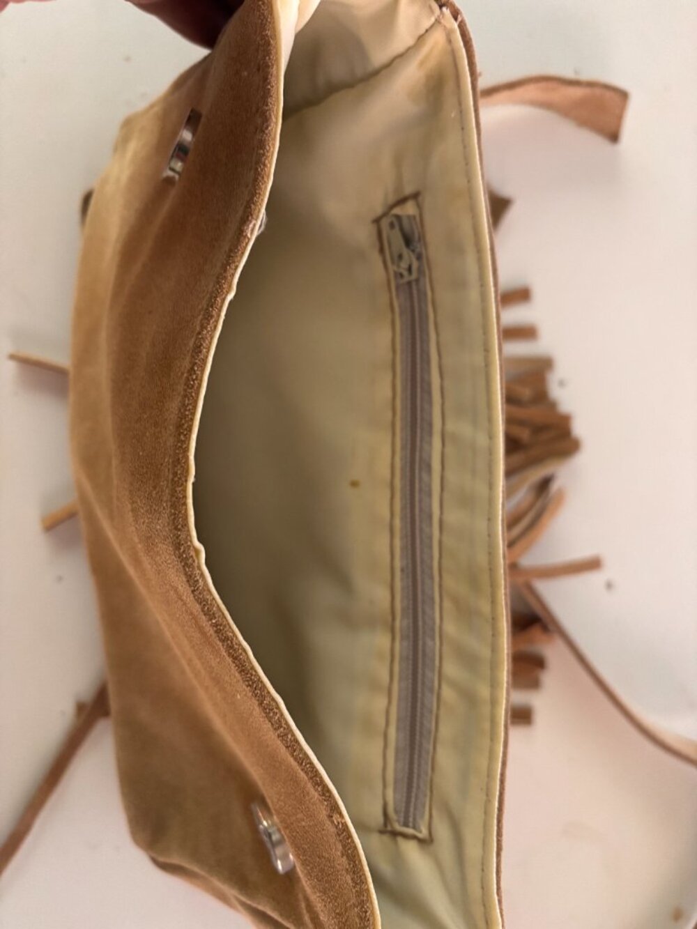 Boho handmade leather crossbody bag - Picture 5 of 8
